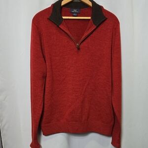 Brooks Brothers Red Zip-Up Sweater
